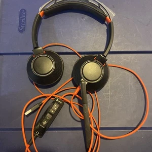 Plantronics Poly USB Headset C5200 5200 Wired Blackwire Webinar Mic Earphones - Picture 1 of 4