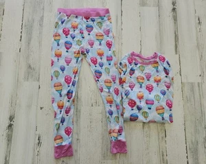 Little Sleepies Ballon  Ride Two Piece Pajamas Girl Size 9/10 - Picture 1 of 4