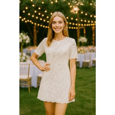 Grace Loves Lace Midi Dress Womens Small White Beige Lined Wedding Australia - Image 1 of 4