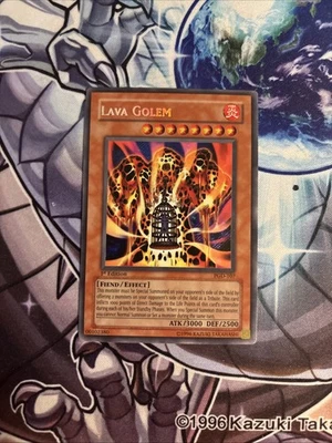 (48) Yugioh Lava Golem PGD-107 Secret Rare 1st Ed LP - Image 1 of 4