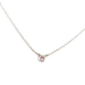 TIFFANY & Co. Tiffany By the Yard AG925 1P PNK Sapphire Necklace SLV Women's Ex+ - Picture 1 of 7