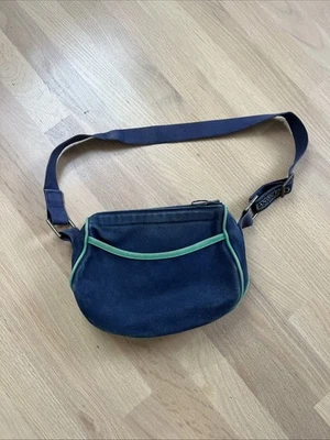 Lands End Vintage Crossbody Canvas Purse Bag Green Blue Preppy  Shoulder - Image 1 of 4