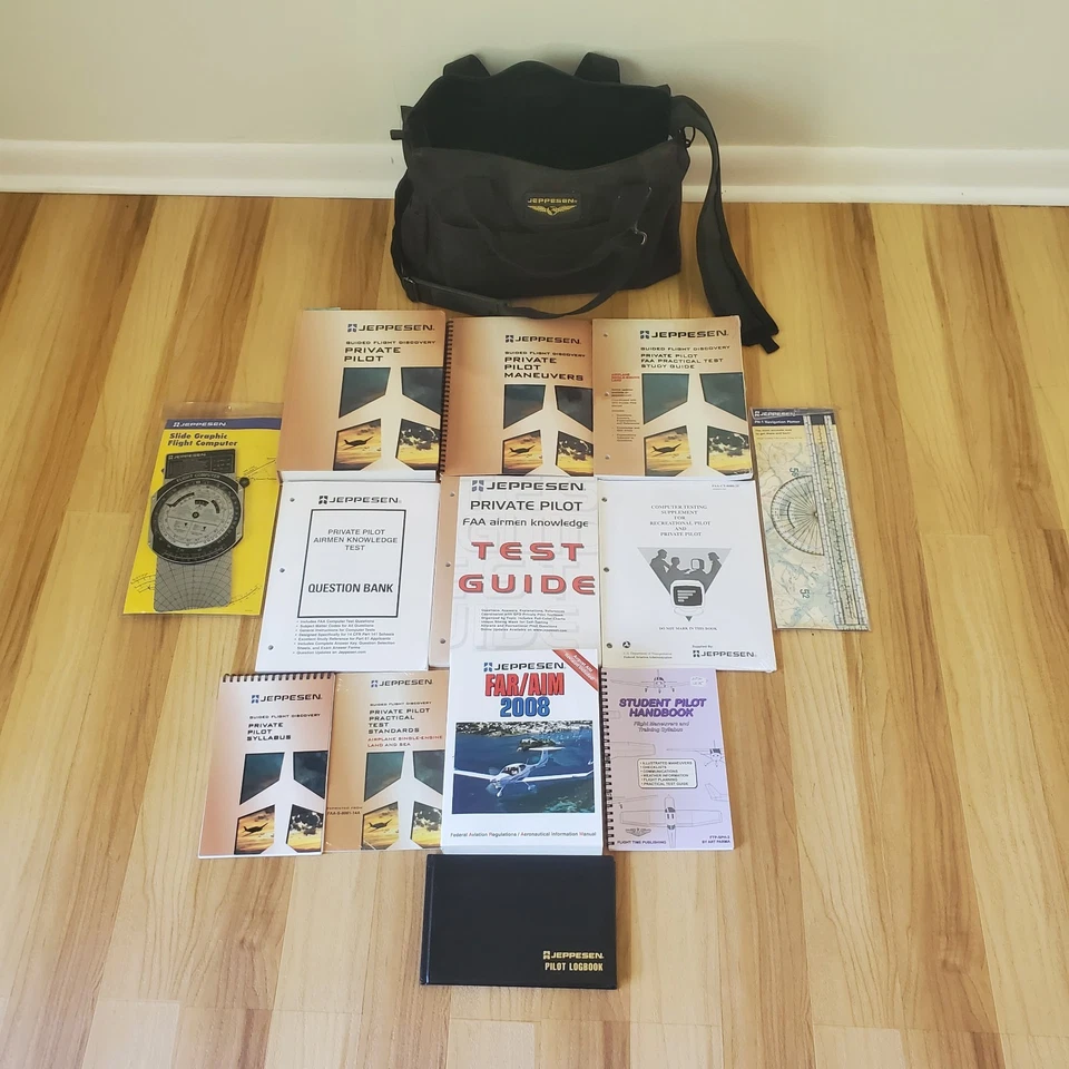 Jeppesen Private Pilot Aviation Test Preparation Study Kit Books with Flight Bag - Image 1 of 4