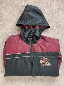 NFL Washington Redskins Windbreaker Jacket – Black & Burgundy, Hooded - Picture 1 of 13
