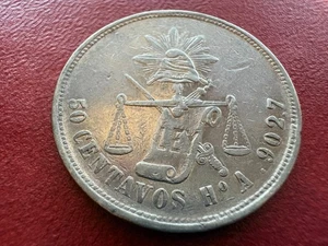 1880 Ho Mexico 50 Centavos Silver — Sharp Hermosillo Strike, Original Surfaces - Picture 1 of 7