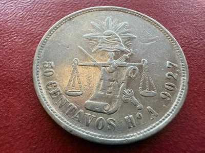 1880 Ho Mexico 50 Centavos Silver — Sharp Hermosillo Strike, Original Surfaces - Image 1 of 4