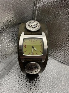 Orologio donna TOKYO Bay cassa quadrata vera pelle verde scuro batteria nuova - Foto 1 di 6