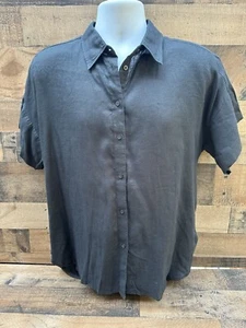 Lauren Ralph Leinenhemd Damen L schwarz Knopfleiste Damen Freizeit Lagenlook - Bild 1 von 6
