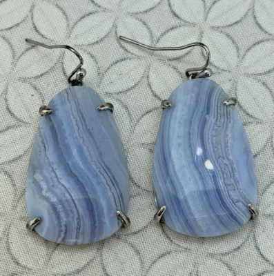 Серьги Kendra Scott Kristina синие кружевные агат серебристые с родиевым покрытием - Изображение 1 из 4