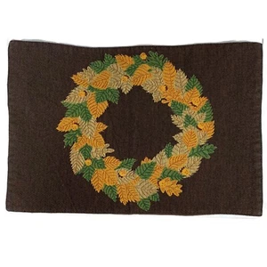 Martha Stewart Everyday Placemat Set of 2 Brown Fall Autumn Leaves Thanksgiving - Picture 1 of 4