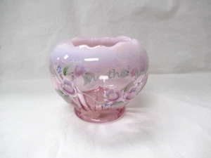 Fenton Pink Opalescent HP Signed Garden of Friendship You Are a Rose Bowl Votive - Picture 1 of 8