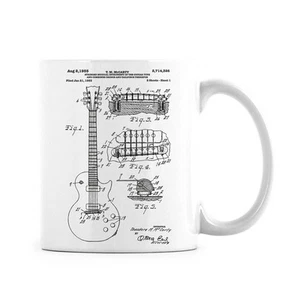 Tazze per chitarra Les Paul Patent tazza da caffè chitarrista per chitarre Gibson amanti della musica - Foto 1 di 8