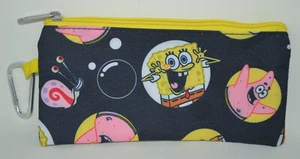 SpongeBob SquarePants Pencil Case Bag Zipper Cosmetic Pouch Black - Picture 1 of 5
