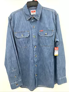 Wrangler Five Star Heritage Long Sleeve Button-Up Shirt Denim S M L XL XXL XXXL - Picture 1 of 4