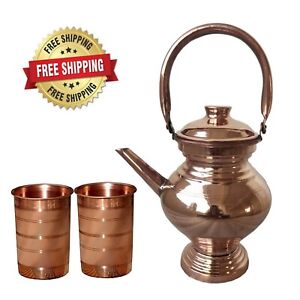 Pure Copper Water Kettle With Two Glasses Set, Ayurveda health benefits
