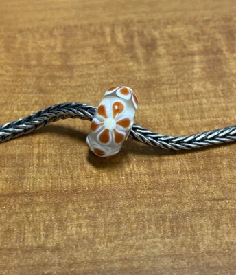 Authentic Trollbeads  Burned Red Flower Unique Ooak Bead  CC New! #56 - Image 1 of 4