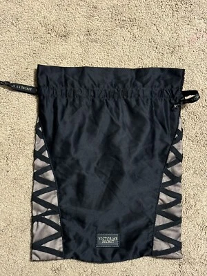 Victoria's Secret Bolso Bolsa Belleza Maquillaje Encaje Negro Bronce Cordón - 12 X 15 Foto 1 de 4