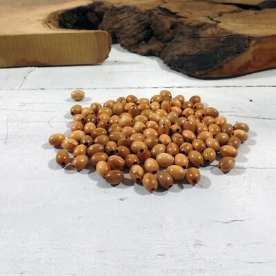 Olivenholzperlen 5x7mm 100pz oval für Rosenkränze oder Olivenhalsketten - Bild 1 von 4