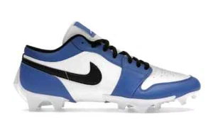 Size 8 - Jordan 1 TD Cleat Low White Black Royal - Picture 1 of 5
