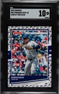 2020 Donruss #83 Fernando Tatis Jr Look At This Emoji 22/25 SGC 10 Gem Mint