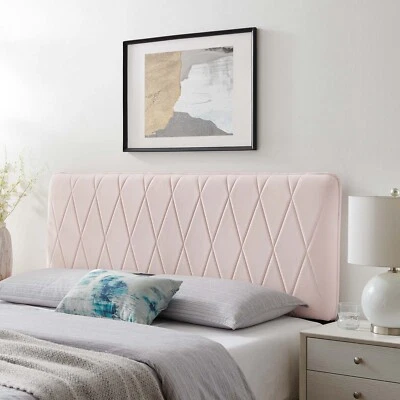 Cabeceira Modway Leila Performance Velvet King/California King rosa - Imagem 1 de 4