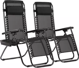 2 PCS Patio Chaise Lounge Beach Chair Adjustable Backrest for Poolside Yard Lawn - Picture 1 of 11