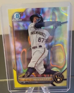 Felix Valerio 2022 Bowman Lava Amarilla/75 Refractor Paralelo #BDC-66 Sharp PWE - Imagen 1 de 2