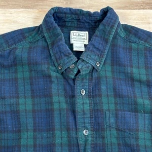 LL Bean Flannel Shirt Mens XL Scotch Plaid Blackwatch Button Down 228061 - Picture 1 of 7