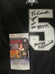 GREGG POPOVICH SIGNED SPURS JERSEY, JSA COA, TO CAROL YOUR THE BEST - Picture 1 of 7