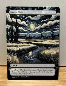 MTG - Marsh Flats - Van Gogh Style - Card For EDH and Playtest - Picture 1 of 1