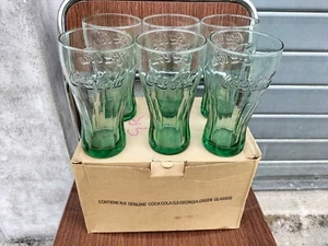 Komplettset 6 Coca Cola Gläser 0,5 L Georgia Green Glasses Neu - Bild 1 von 11