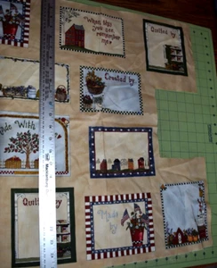 MADE WITH LOVE 100% COTTON MODA FABRIC PANEL CUT 20 PICTURES SOLD AS IS - Picture 1 of 4