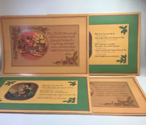 VTG B Of A Christmas Thanksgiving Christian Laminated Double Sided Placemats (4) - Picture 1 of 8