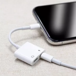 Dual Adapter for iPhone 2 in 1 iPhone 7 8 X XR 11 Headphone & Charger for Apple - Picture 1 of 9