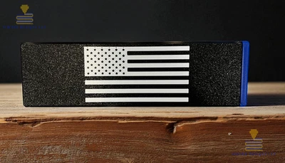 American Flag Single Color Logo Sliding Ammo Storage Box Case - Handgun Calibers - Image 1 of 4