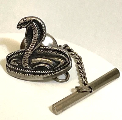 VTG Sterling Silver Cobra Snake Tie Lapel Pin - Image 1 of 4