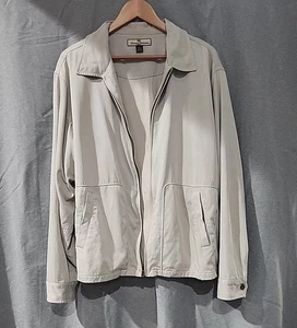Tommy Bahama 100% Seide Sakko beige Größe L Reißverschluss reißt nicht richtig - Bild 1 von 8