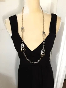 Chico's Silber & Gold Ton Kette Halskette 36" Elegant Karriere - Bild 1 von 5