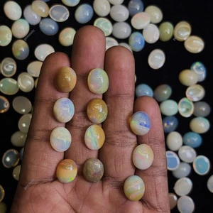 12 Pcs CERTIFIED Natural OPAL 6X4 mm Perfect Oval Cut Australian Gemstone Lot - Picture 1 of 7