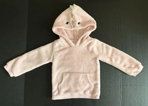 Mädchen Carter’s rosa Hoodie Shirt Kunstfell flauschiger Pullover Dinosaurier Kapuze Gr. 3T - Bild 1 von 5