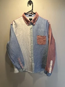 J Crew Color Block Shirt Mens XL Slim Baird McNutt Irish Linen Colorblock - Picture 1 of 11