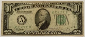 NICE -  1934-C $10 TEN DOLLARS BOSTON FEDERAL RESERVE NOTE !!!! 1934 C  731 - Picture 1 of 2