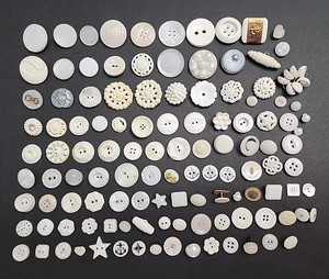 Huge Lot Vintage White Buttons Small-Medium, Collecting Arts & Crafts - Picture 1 of 9