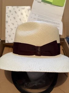 borsalino hut Damen Natural Stroh 56 Neu mit Etikett 🛥️🏝️🌞Amadeo - Bild 1 von 17