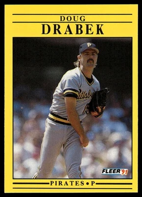 1991 Fleer #36 Doug Drabek Wax/ Cello Pack Variation - Image 1 of 2
