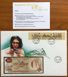 Banknotenbrief Guyana 1 Dollar - Picture 1 of 2