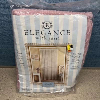 Paneles Beacon Telar “Stacey” Un Par EE. UU. Cortina Transparente De Colección Nuevo de Lote Antiguo Rosa 80”x 81” Foto 1 de 4