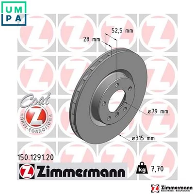 2x BRAKE DISC 150.1291.20 FOR WIESMANN BMW 3/E6/Convertible S54326S4 3.2L 6cyl - Image 1 of 4