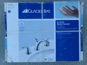 592 642 Glacier Bay Bath Faucet 8 Inch Widespread Brushed Nickel 6925699922270 - Picture 1 of 11
