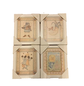 Nursery Rhyme White Framed Pictures Lot of 4 New - Picture 1 of 12
